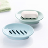 欧式椭圆形肥皂盒洗手间塑料，简约双格沥水，香皂盒浴室洗脸皂盒皂碟