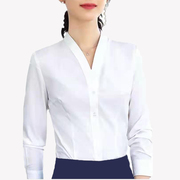 工作服4s定制2021专属店，工装女女衬衫修身士白色衬衣职业