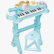 儿童教育玩具24键钢琴键盘灯鼓麦克风凳子电子钢琴玩具定制