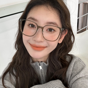 韩版超轻tr90近视眼镜框女可配有度数镜片大脸素颜显瘦平光眼睛架