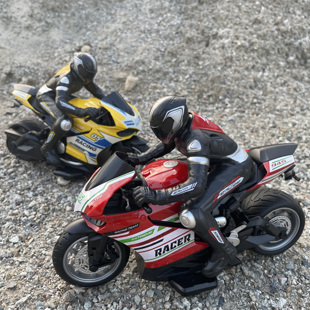 儿童四通高速赛车无线遥控摩托车特技漂移四驱遥控车电动玩具