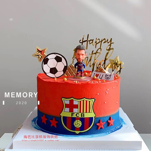 梅西阿根廷10号巴萨21年再见里奥纪念版球迷男神老公，生日蛋糕装饰