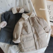 质量牛!一件过冬的棉衣韩国男童女童仿兔绒中长款棉袄2021冬季