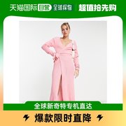 香港直邮潮奢 Glamorous 女士 裹式腰带中长糖果色粉色套头连衣裙