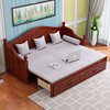 欧式实木沙发床推拉坐卧两x用可折叠1.5米1.2多功能小户型双