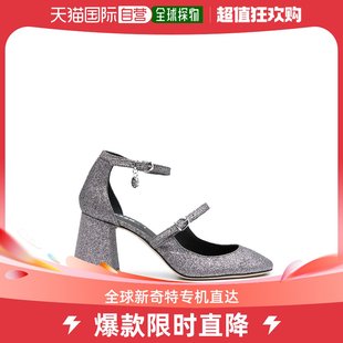香港直邮msgm女士，logo-charm90mm亮片浅口鞋