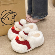 可爱雪人圣诞包跟棉拖鞋，居家外穿都可以