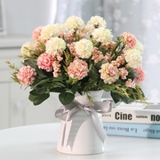馥郁仿真花玫瑰花艺套装，花卉盆栽含花瓶，假花装饰绢花客厅餐桌摆件