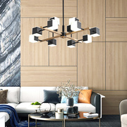 欧普照明吊灯现代简约客厅餐厅卧室个性黑白创意几何方块魔方