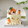 网红小兔子蛋糕装饰品摆件，儿童宝宝女孩生日，田园风胡萝卜烘焙装扮