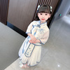 女童中国风青花瓷套装汉服儿童，春夏女连衣裙，演出服古装公主裙裙子