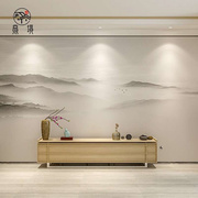 新中式抽象意境水墨山水墙纸酒店客厅电视背景墙壁布简约艺术壁画