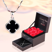 玫瑰花盒惊喜口红项链戒指送女朋友闺蜜生日圣诞情人节礼物盒