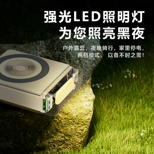 Geekcable磁吸无线有线两用PD充电宝快充带LED照明灯透明便携移动