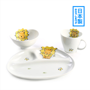 日本制进口陶瓷器餐具碗日式和风，料理卡通碗，家用儿童分餐盘碗杯子