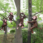 户外花园庭院仿真猴子摆件玻璃钢动物雕塑模型园林装饰品公园摆设