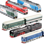 火车模型仿真和谐号复兴号动车，合金东风绿皮，内燃机车男孩玩具车