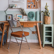 复古折叠椅中用美式餐椅，卧室书桌靠背梳化妆凳，办公书房小椅子