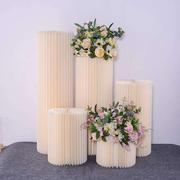 婚庆甜品台摆件罗马柱路引婚礼折纸纸质珍珠布置结婚橱窗柱子