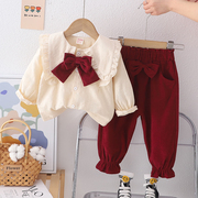 女童套装春季儿童秋季两件套宝宝洋气卫衣，休闲裤子春装婴幼儿衣服