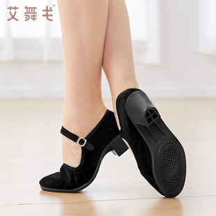老北京布鞋广场舞跳舞鞋女黑色，酒店上班工作鞋平底鞋成人秧歌舞鞋