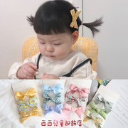 韩版儿童头饰发饰品宝宝发卡杂志，款蝴蝶结两件三件套清新发夹组合