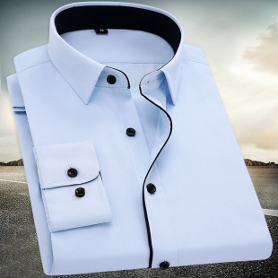 白衬衫男长袖男士衬衣职业装衬衣商务大码工装免烫工作服正装