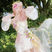 洛丽塔裙子夏季立体花朵裙表演服装演出写真连衣裙lolita裙