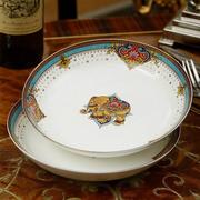 唐山骨瓷盘子菜盘家用餐具创意组合套装深盘欧式餐盘深口碟陶瓷盘