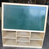 幼儿园多功能黑板柜实木写字移动磁性画板绿白双面黑板架储物组合