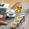 福玉龙手绘青花陶瓷盖碗茶杯组合高档景德镇泡茶茶碗功夫茶具套装