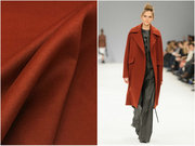 铁锈红色澳洲进口双面山羊绒，服装面料纯色，顺毛秋冬大衣布料