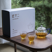玻璃功夫茶具小套装，耐高温茶杯茶壶一壶两杯家用日式简约透明茶具