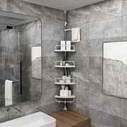 高档浴室顶天立地置物架落地式免打孔三角架不锈钢多层收纳洗手间