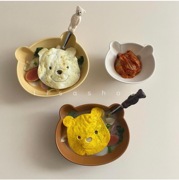 LS韩网ins同款小熊头像陶瓷沙拉碗 水果碗纯色餐具布丁碗冰淇淋碗