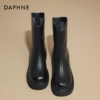 达芙妮高跟防水台短靴女靴子2023秋冬款，今年流行的加绒马丁靴