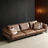 北欧现代简约真皮沙发组合意式极简工业风头层牛皮小户型客厅沙发