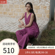 朵朵可可睡衣女，2024春夏梭织竖条棉布，v领无袖薄款家居服套装