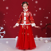 汉服女童超仙古装中国风儿童唐装旗袍礼服裙小孩过年拜年服装冬季