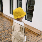 冬季儿童渔夫帽男童中大童羊羔绒帽子潮韩版保暖日系盆帽亲子帽