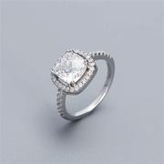 TYJ0330 s925通体银超闪大锆石戒指时尚高档婚戒满钻气质戒指