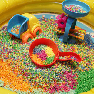 儿童玩具沙五彩彩色石头可代替决明子沙池，沙滩玩具沙漏家庭游乐场