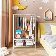 儿童衣架落地家用宝宝卧室，挂架婴儿衣服收纳衣柜，晾晒多功能置物架