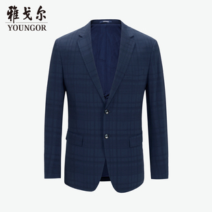 雅戈尔西服春季商务休闲职业，蓝色休闲西装，外套男4229