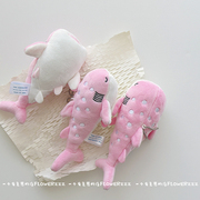 日单海洋动物粉色鲸鱼柔软解压毛绒玩具书包挂饰钥匙扣可爱礼物