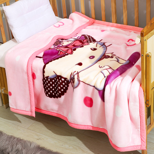 婴儿毛毯新初生儿童加厚加绒冬季外出宝宝幼儿园午睡铺床小抱被子
