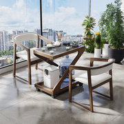 新中式家用实木阳台小茶桌功夫茶台泡茶小型可移动简约茶桌椅组合