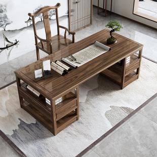 新中式书法桌家用组合桌，榆木实木书画书桌，办公桌椅书画桌案工作桌