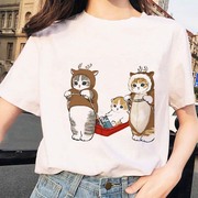 Cute Funny T-shirt短袖t恤女装闺蜜装小猫图案性感潮t短款小清新