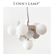 lynn‘s北欧奶白玻璃吊灯，客厅餐厅个性，创意儿童房温馨设计师灯具